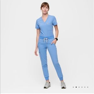 Figs Zamora joggers (small TALL ceil blue)